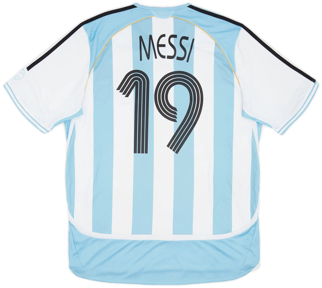 2005-07 Argentina Home Shirt Messi #19 - 7/10 - (XL)