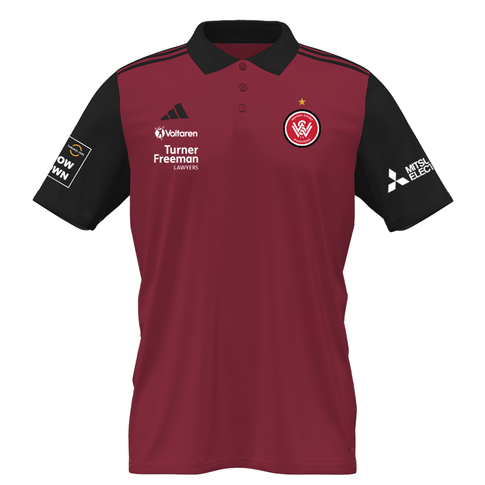 Western Sydney Wanderers 24/25 Polo (IA0419-BLACKRED)