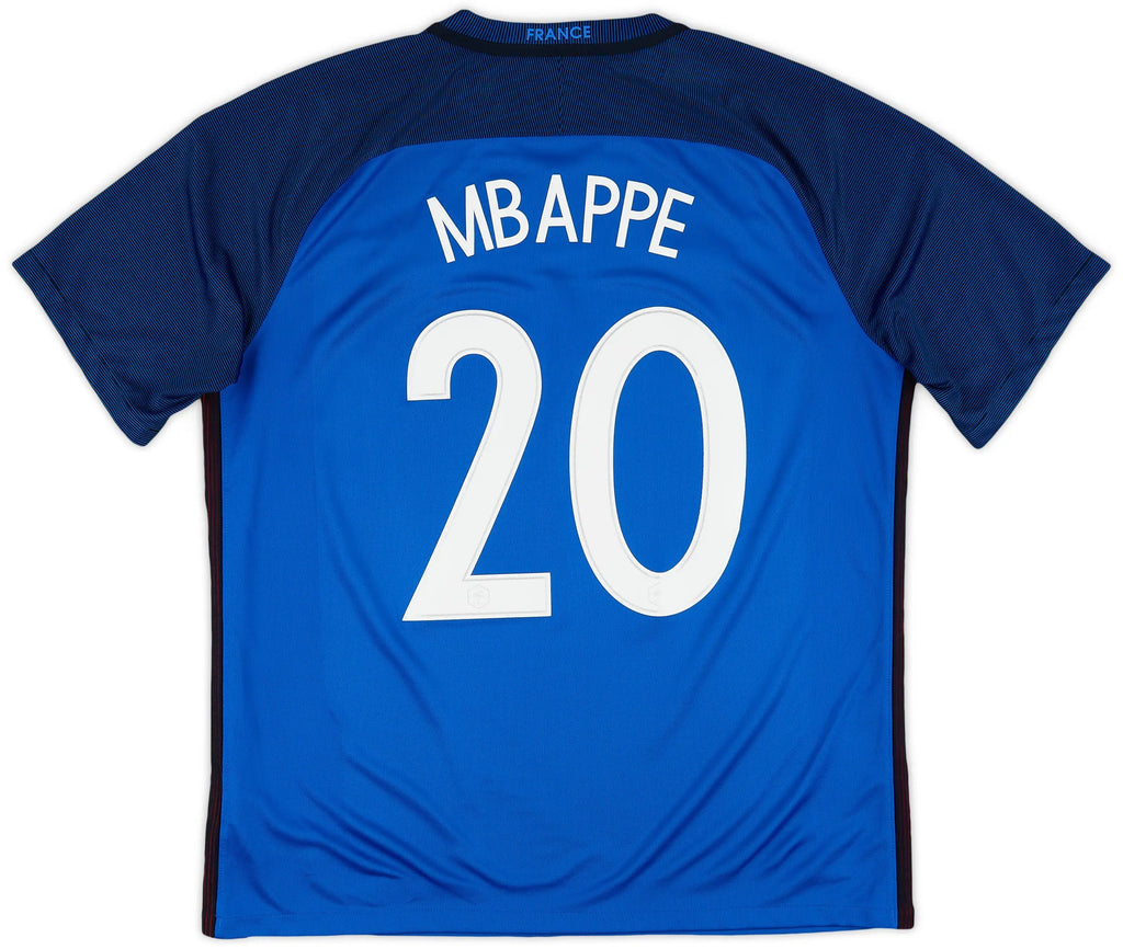 2016-17 France Home Shirt Mbappe #20 - 8/10 - (XL)