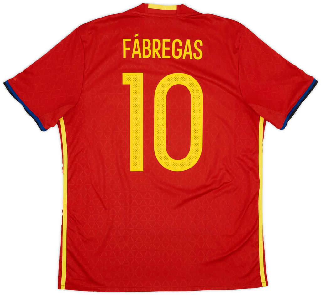 2016-17 Spain Home Shirt Fabregas #10 - 9/10 - (L)